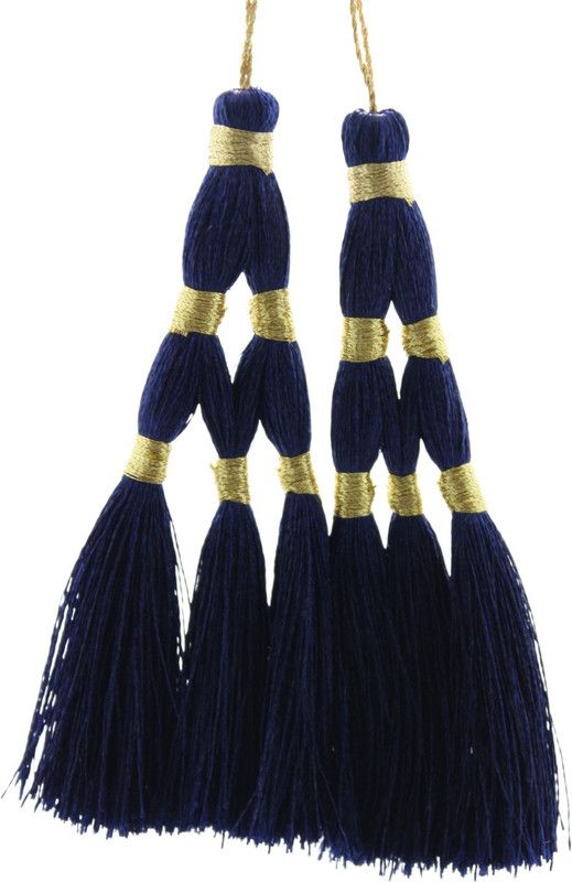 Fashionhaat Navy Blue Tassel Latkan Dome Shape with Double LayeNavy Blue Cut, Suitable For suit Kurtis Gown Saree Blouse Dupatta Lehenga (Set of 1 Pairs)( Navy Blue) Brooch  (Blue)