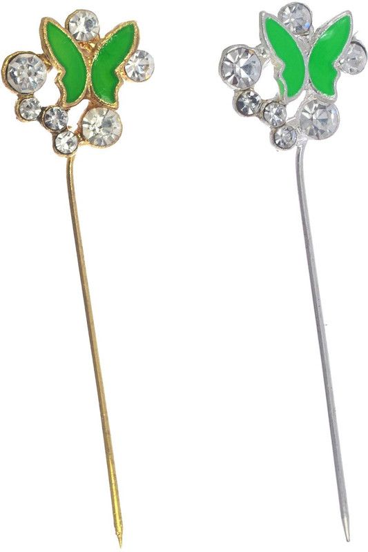 One Personal Care Butterfly Inspired Princess Delight Pins Brooch  (Silver, Gold, Green)