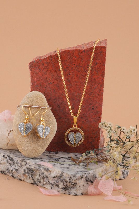 Acrylic Jewel Set  (Grey, Gold)