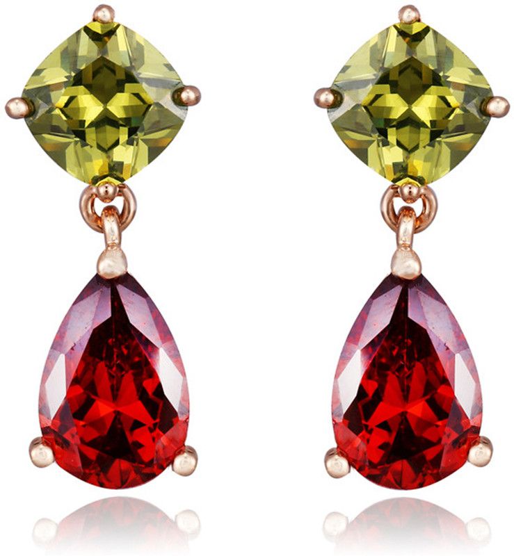 Exquisite Pear Crystal Rhodium Plated Earring for Women Crystal Alloy Drops & Danglers