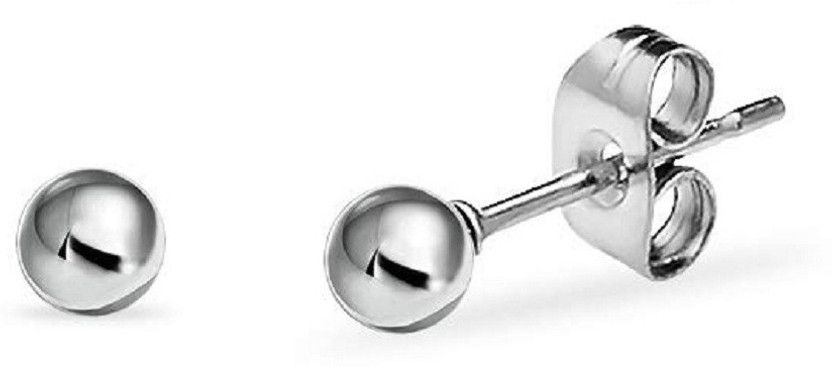 4mm Silver Ball Studs Tops Earrings in Pure 92.5 Sterling Silver Sterling Silver Stud Earring