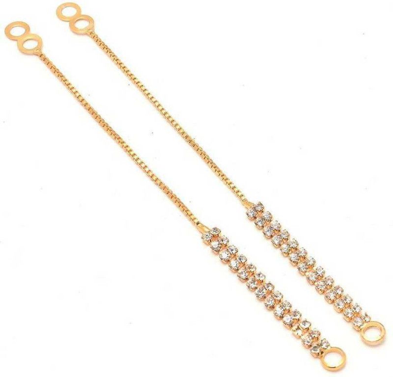 Jewellery Double Ladi Kaan Chain Clip-on Earring Alloy Ear Brass Ear Thread Alloy, Brass, Metal Ear Thread