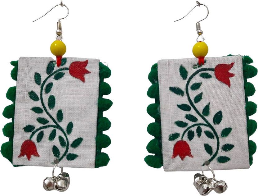 Handmade designer vine statement earring set Fabric Earring Set