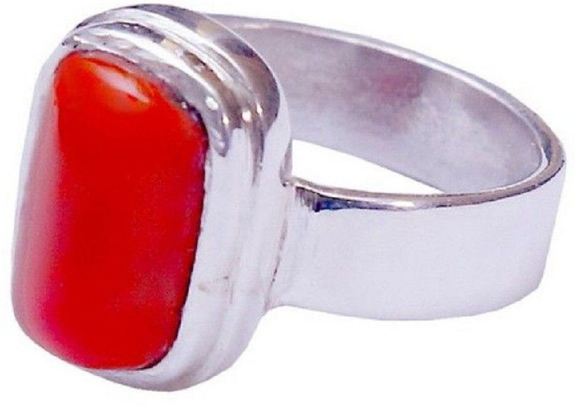 JaipurGemstone Sterling Silver Coral Gemstone Handmade Ring for Women Copper Coral Sterling Silver Plated Ring