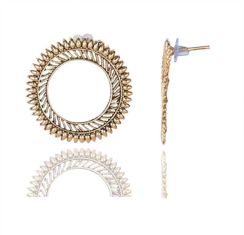 Gold Plated Oxidised Stud Earrings Brass Stud Earring