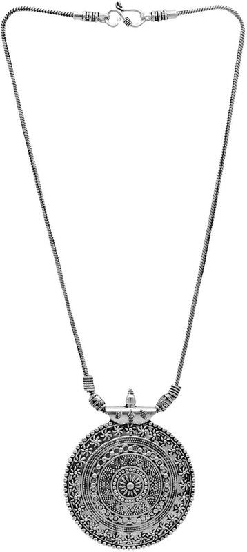 Ishya Silver Oxidized Necklace Alloy Necklace
