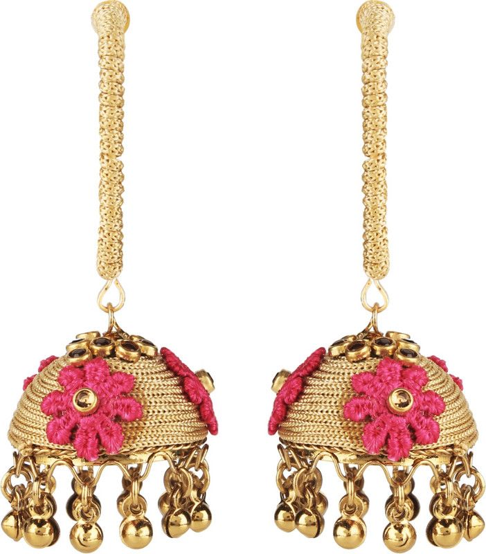 Splendid Flower Design Jhumki Earring For Women Alloy Jhumki Earring