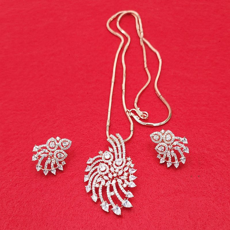 Copper Rose Gold Jewel Set  (Pack of 1)
