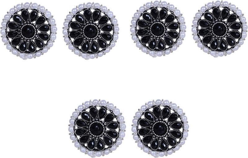 ROUND BLACK PEARL STUDS 3 SET Alloy Stud Earring
