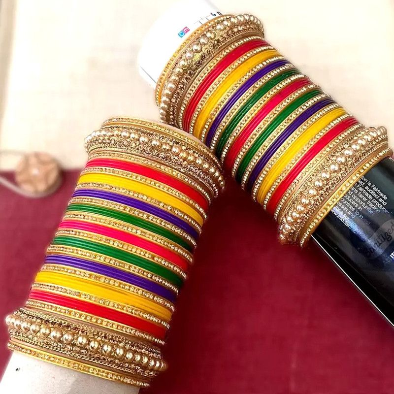 Plastic Gold-plated Chudas  (Pack of 46)