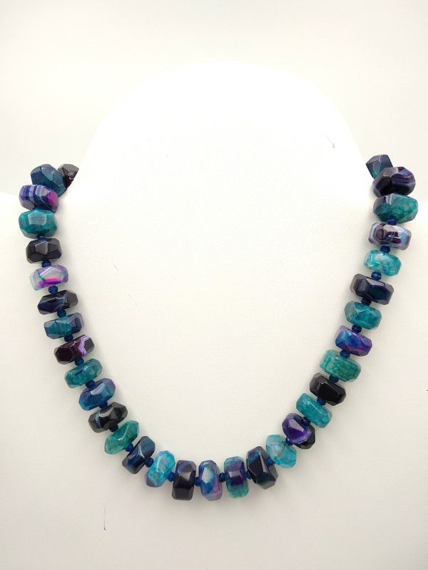 Agate Sterling Silver Plated Brass Necklace
