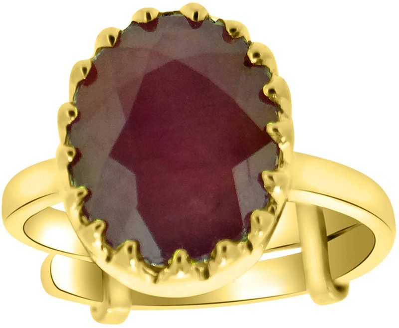 10.25 Ratti Panchdhatu Ruby Gold Ring/ Stone Ruby Gold Plated Ring