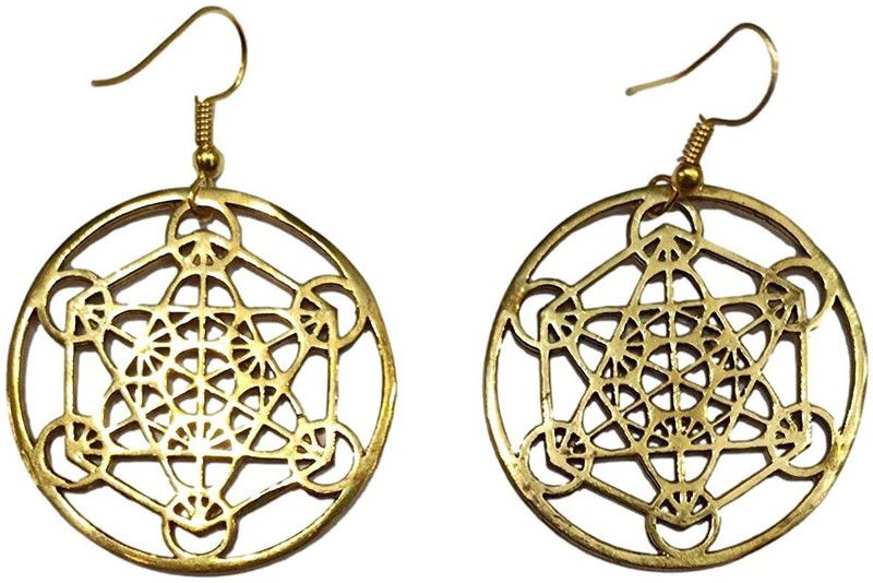 Brass Gold color ladies Dangle Metal Tantra Fashion Earring for Women and girl Alloy Drops & Danglers