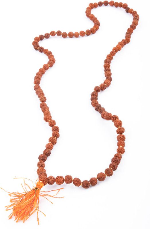 Natural & Energized Rudraksha Rosary/ Mala (108+1 Beads, Bead Size: 6-7 mm) Wood Necklace Beads Wood Chain