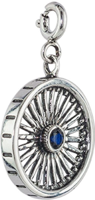 Fourseven Jewellery 925 Sterling Silver Ashok Chakra Wheel of Progress Charm Sterling Silver Link Charm