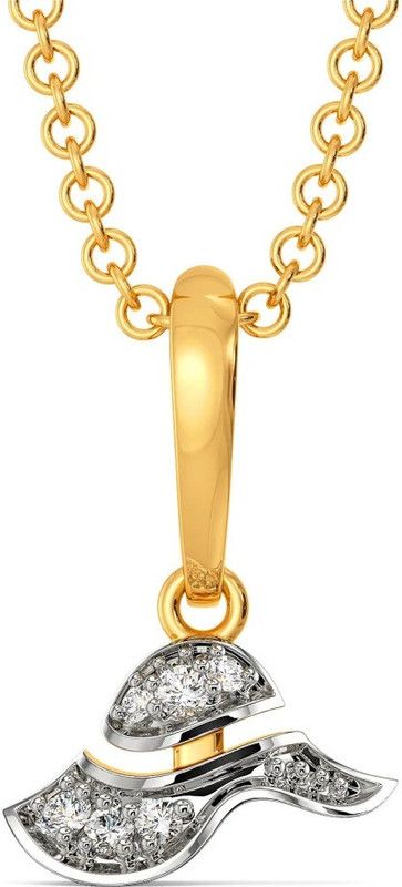 Melorra 18KT Floppy Hats Diamond Pendant 18kt Diamond Yellow Gold Pendant