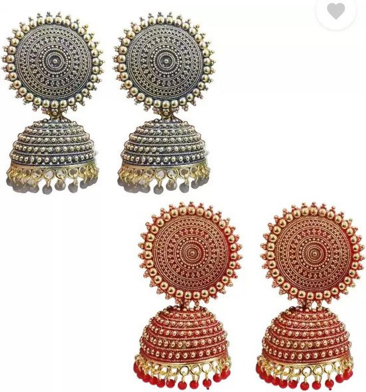 GOLD PLATED BEADS ALLOY DROP JHUMKI Pearl Brass Jhumki Earring
