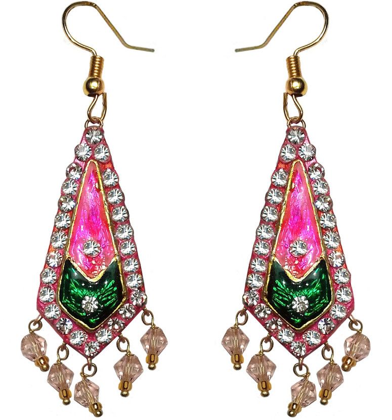 Trendy Multicolour Designer Lakh Jhumki Earrings with Shiny Crystal Rhinestone - 898.2 Lac Jhumki Earring