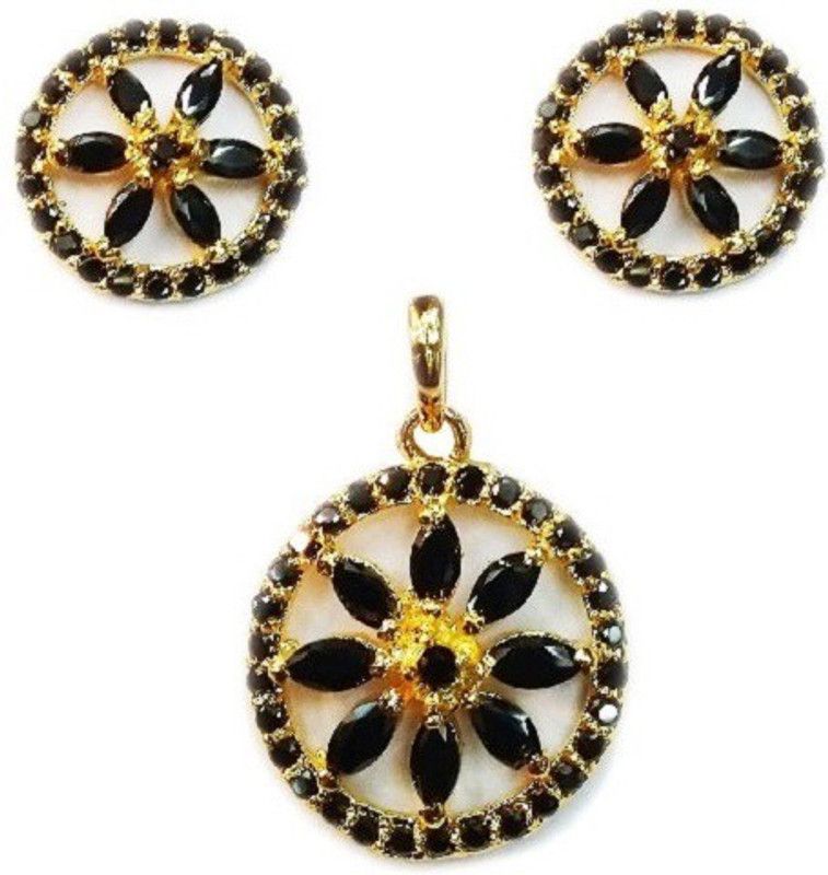 Stone Gold-plated Black Jewel Set  (Pack of 1)