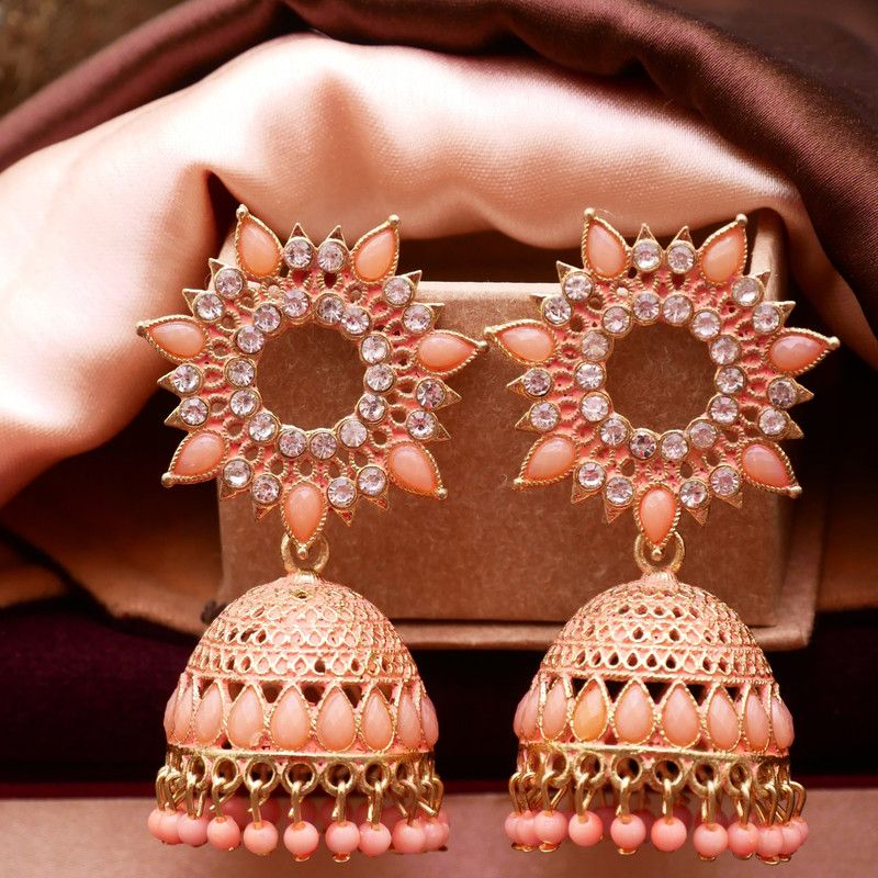 women Alloy, Bronze Jhumki Earring