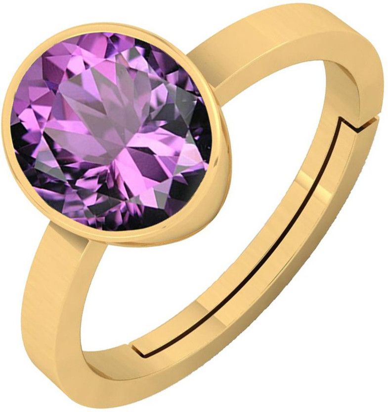 8.25 Ratti /7.42 Ct. Amethyst Katela Panchdhutu Ring for men and women Brass Amethyst Rhodium Plated Ring