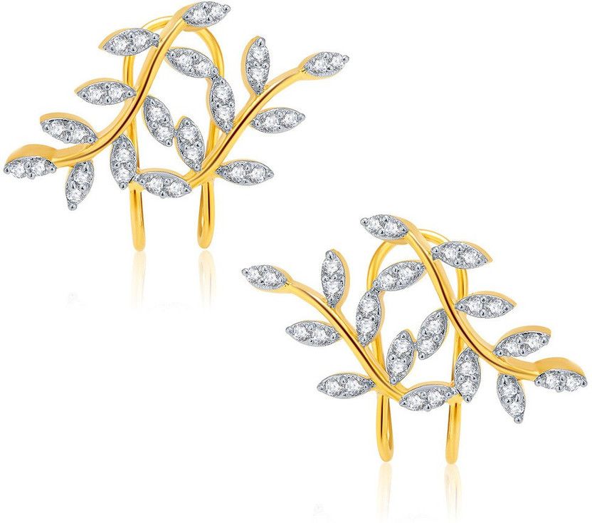 Lustrous Gold And Rhodium Plated Alloy Cuff Earring