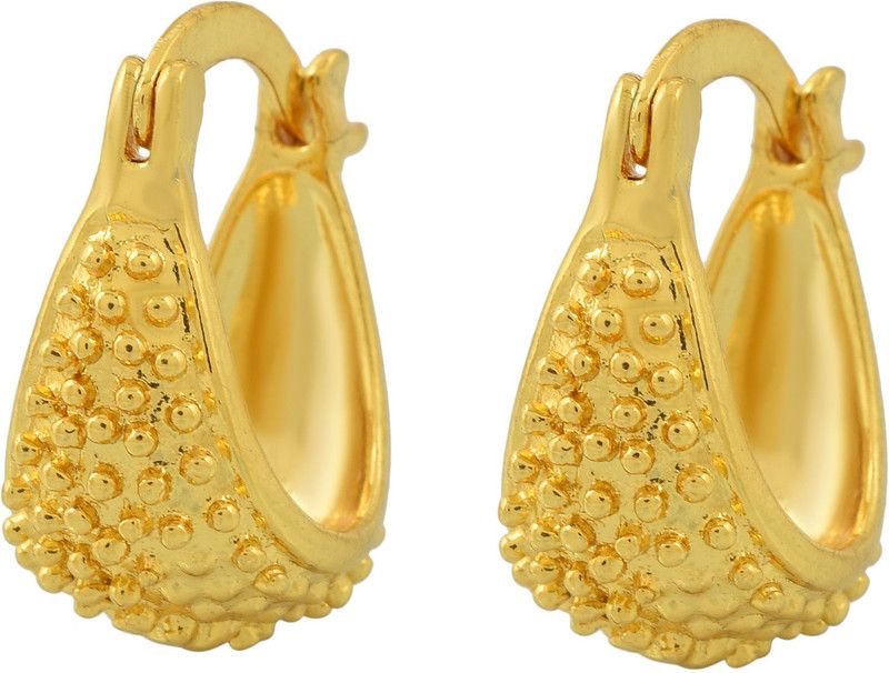 Gold Rasrawa basket shape Hoop Earrings for Women and Girls, Handcrafted Fashion Earrings for Girls and Women Brass Hoop Earring
