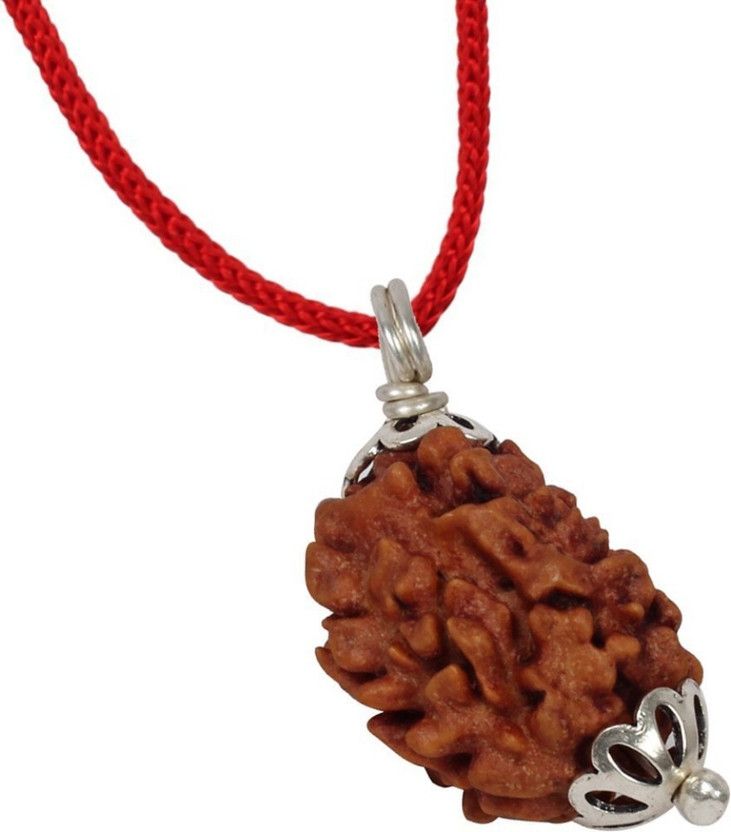Three Face / 3 Mukhi Rudraksha Silver Wood Pendant