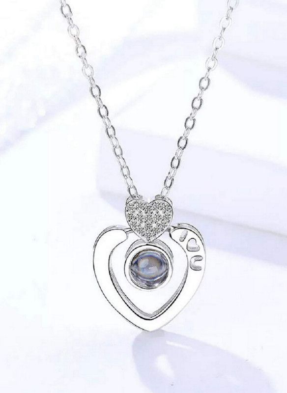 100 WAY LOVE PROJECTION SILVER HEART PENDANT FOR WOMEN AND GIRLS Stainless Steel Pendant