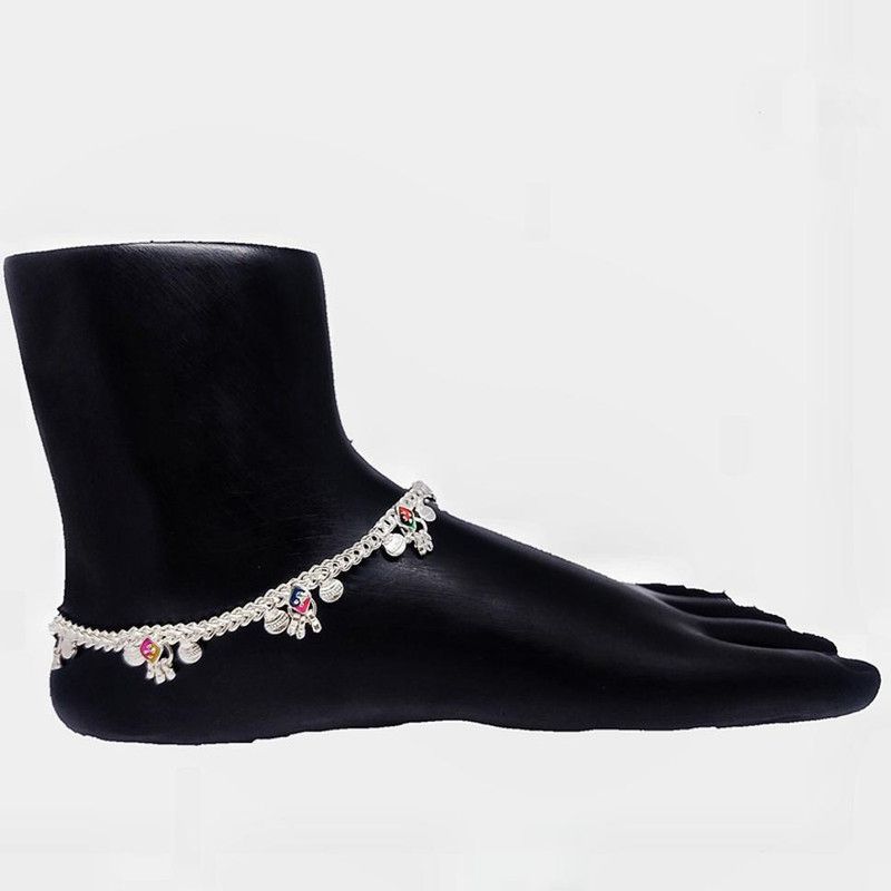Qrown Indian Traditional Fancy payal,pajeb,paijaan,anklet Alloy Anklet  (Pack of 2)