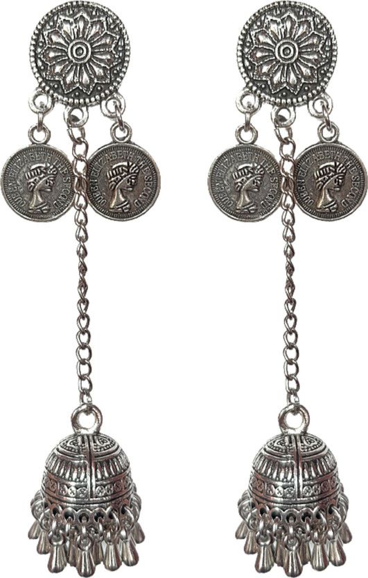 Coin and Charms is an absolutely delightful and trendy Silver Jhumka/Jhumki Earring for Girls and Women Silver Jhumki Earring