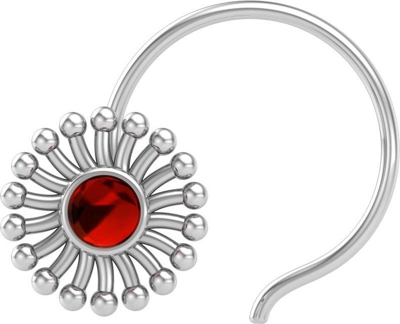 PeenZone Garnet Sterling Silver Plated Sterling Silver Nose Stud