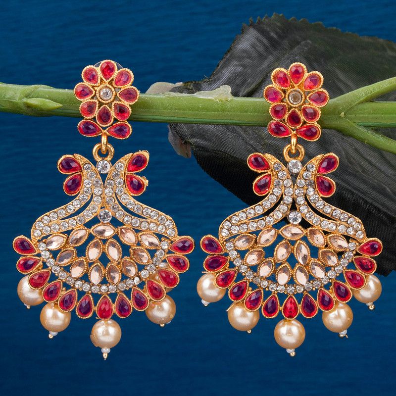 Sukkhi Beguiling Gold Plated Drop Earring For Women Alloy Earring Set