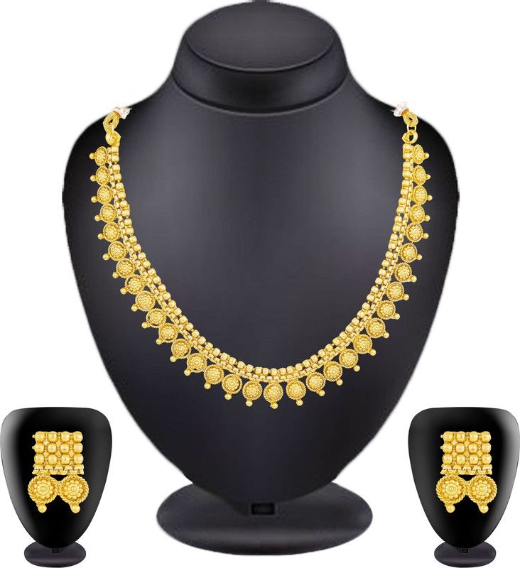 Brass, Stone, Copper Gold-plated Gold Jewel Set  (Pack of 1)