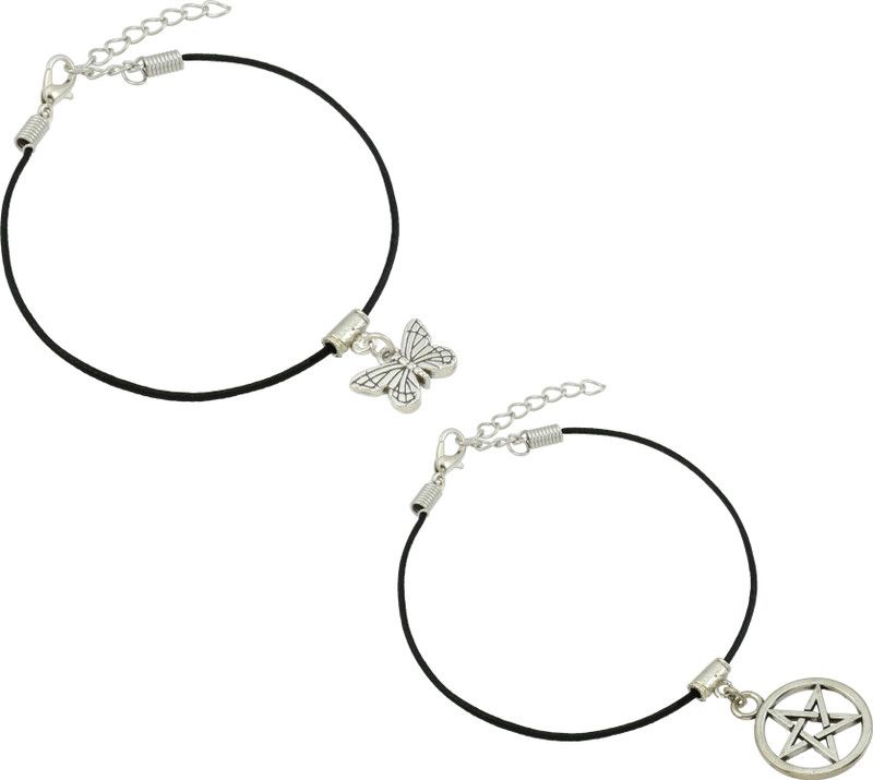 18 Fashion Street Combo pack of 2 Single Leg Thread Anklet Cotton Dori Anklet  (Pack of 2)