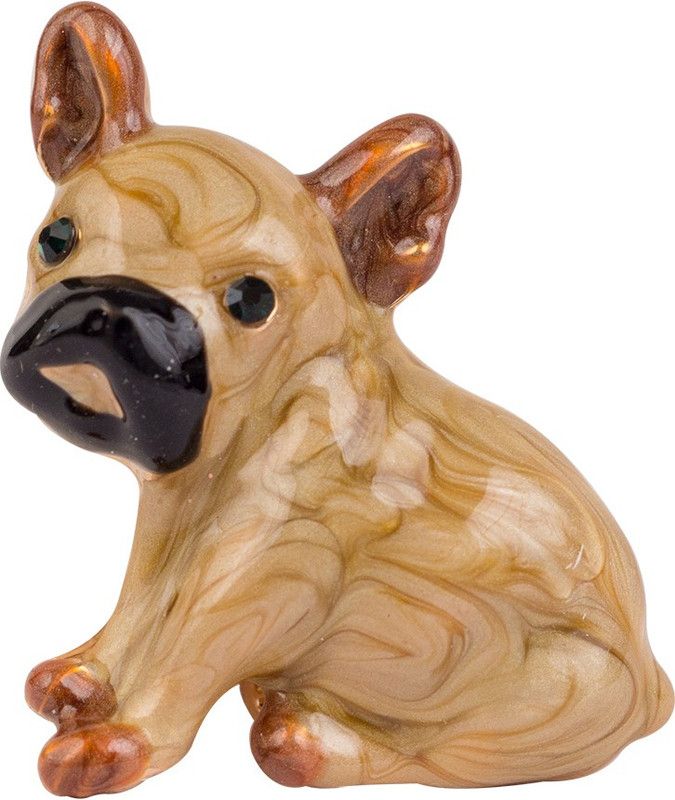 GOLDEN PEACOCK Gold Toned Beige Dog Shape Brooch Brooch  (Beige)