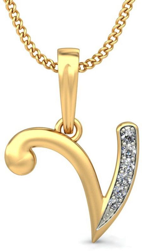 V Alphabet Gold-plated Copper Pendant