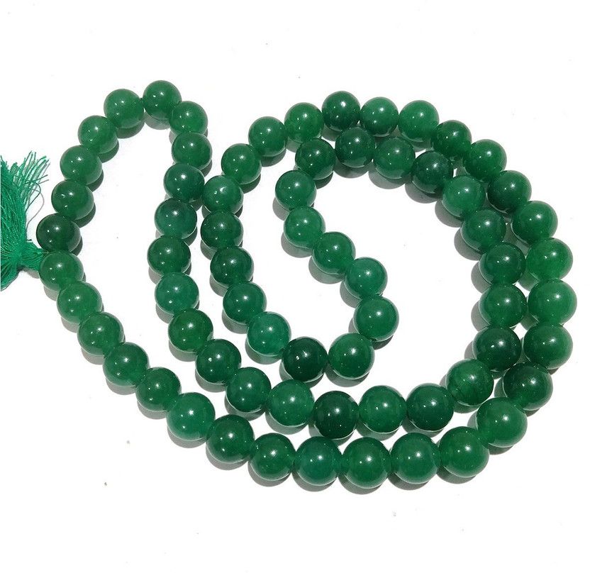 Green Jade Mala 10 mmRound 66 Beads Mala Semi Precious Gemstone Crystal Necklace Reiki Healing Stone Mala Jap Mala 26 Inch Approx For Unisex Beads, Crystal, Jade Crystal Chain