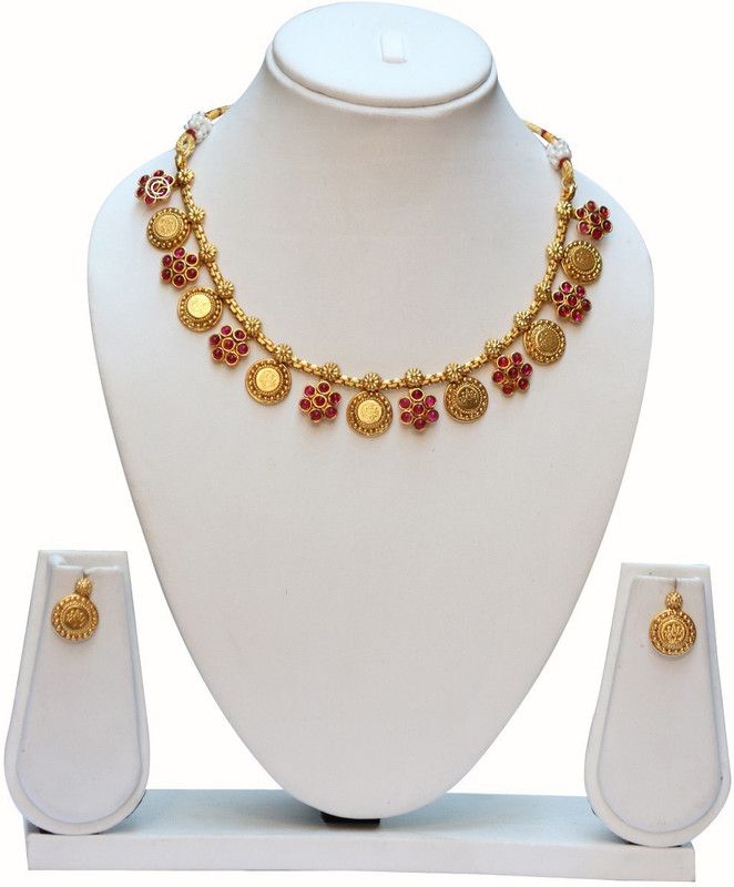 Copper Jewel Set  (Gold, Red)