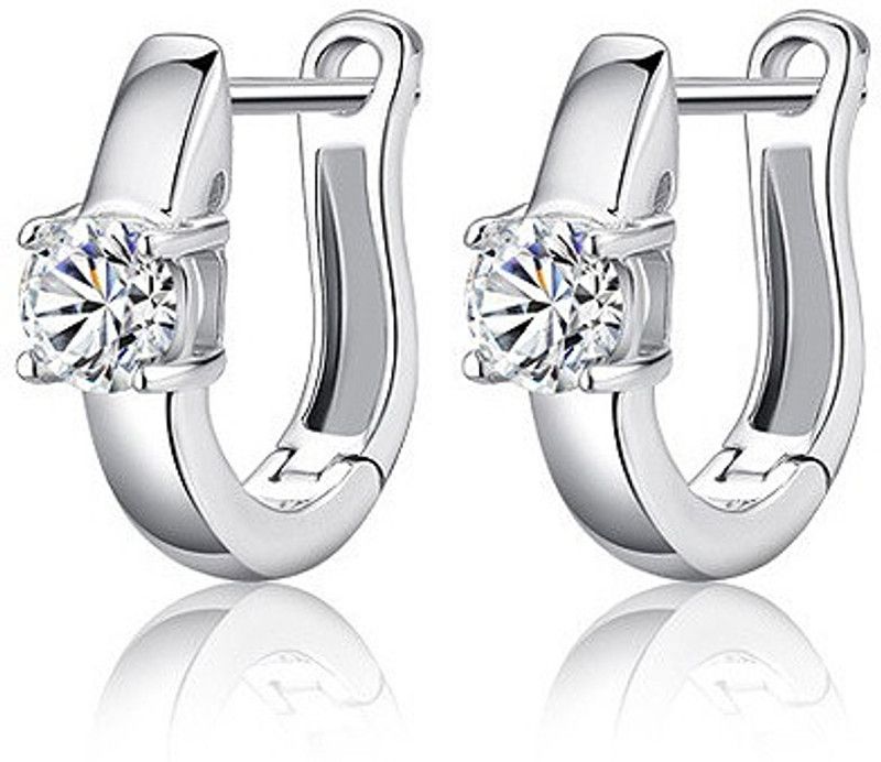 Dazzling You Swarovski Crystal Sterling Silver Huggie Earring