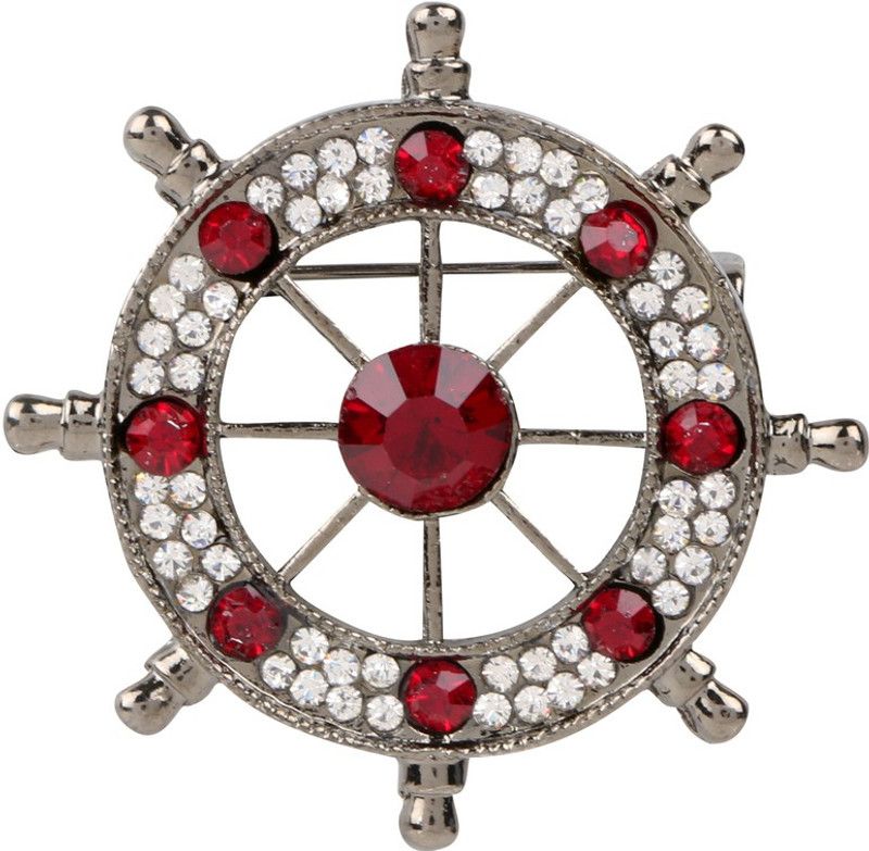 Tripin Wheel Brooch  (Maroon)