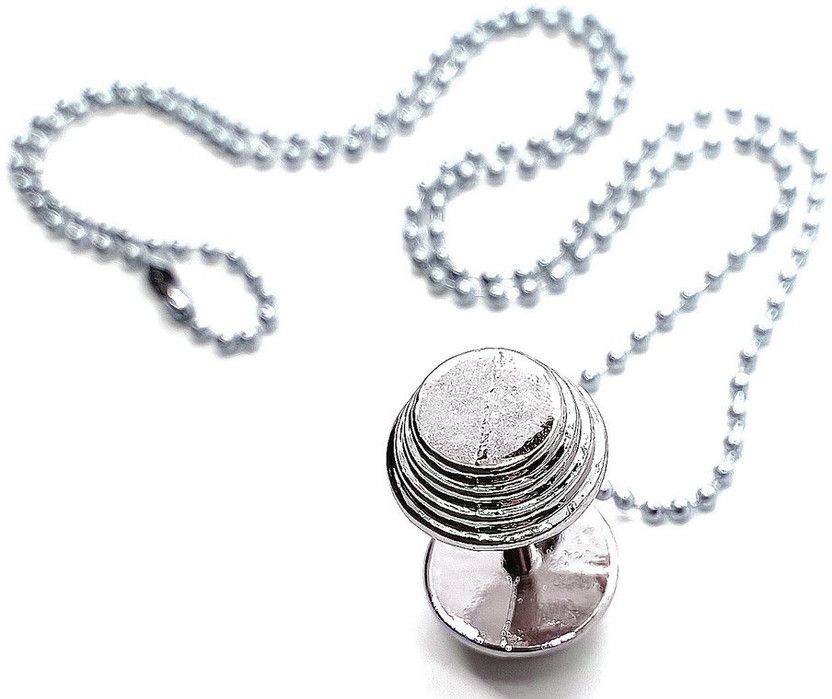 Dumbbell Locket Gym Pendant Necklace for Boys & Mens Weightlifting Fitness DN694 Stainless Steel Pendant Set