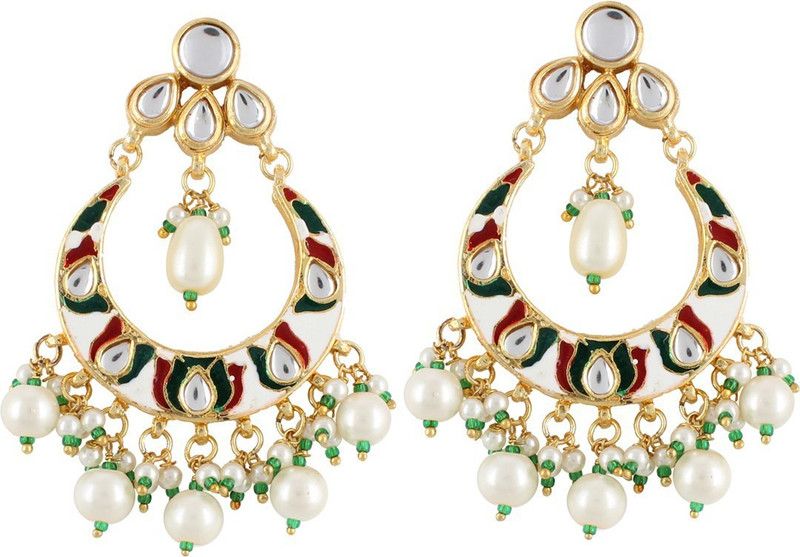 Pearl Alloy Chandbali Earring
