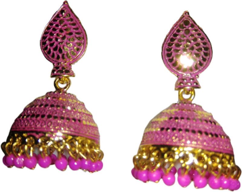 Pink Fairy Copper, Alloy, Metal Jhumki Earring