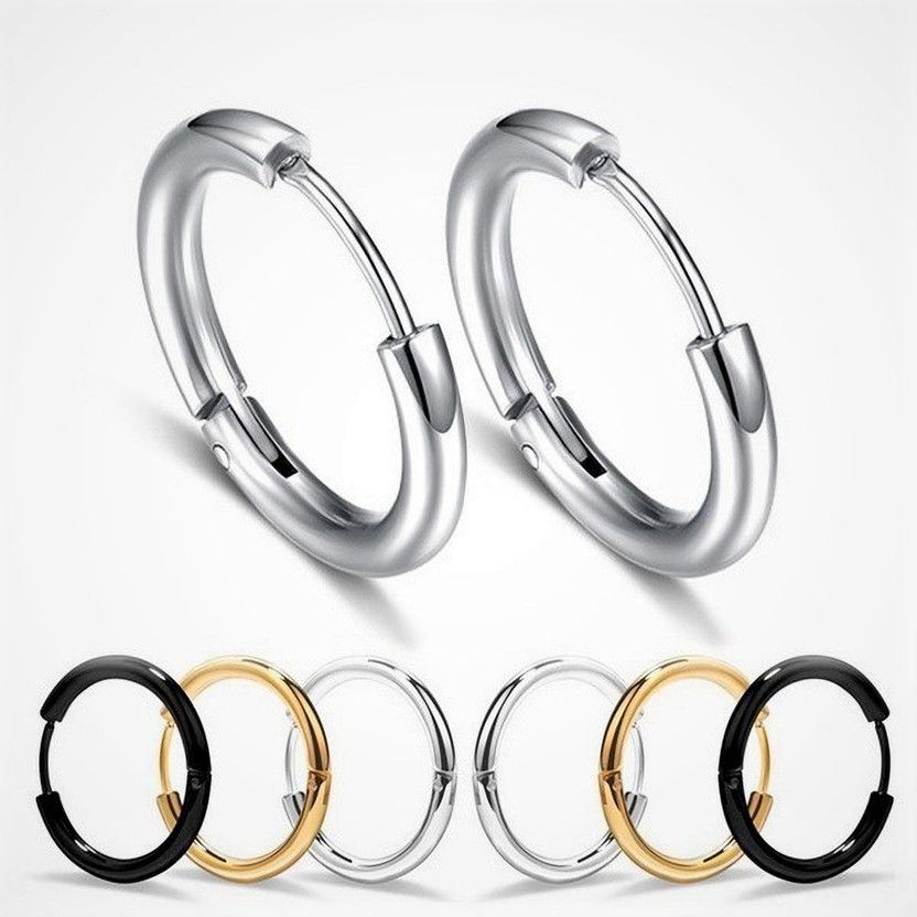 Mens Fashion Jewellery Valentine Multi Silver Stud Kaju Bali Hoop earrings for men/ Ear rings Combo For Men / Gents / Boys / Piercing Daily use Simple Ear cuff style Alloy, Metal, Stainless Steel, Brass Hoop Earring