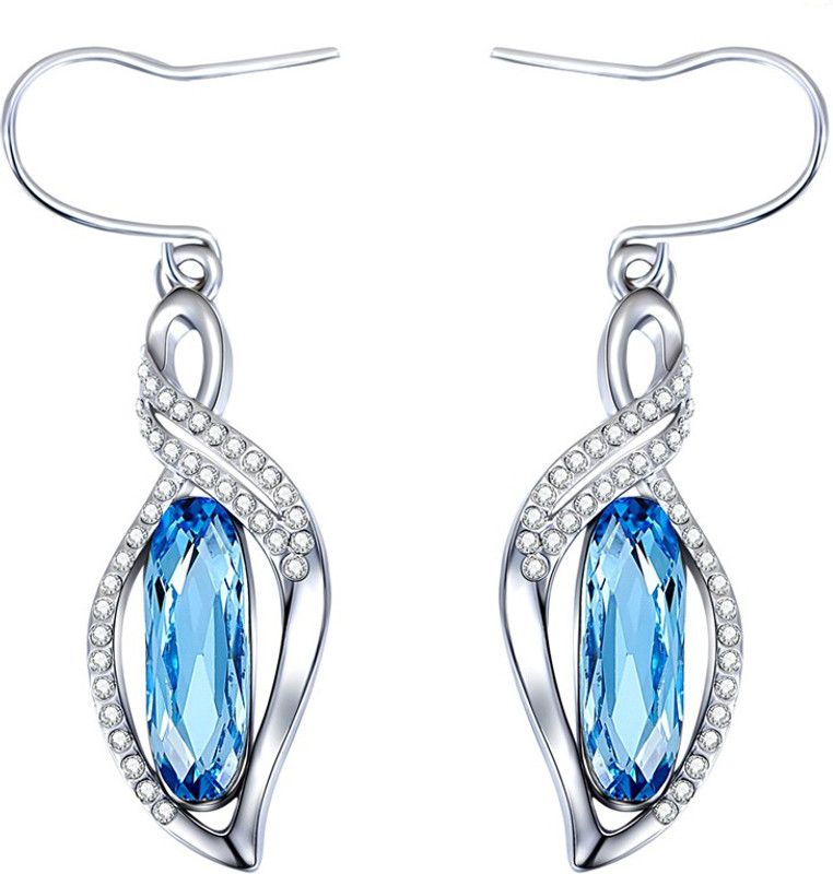 Denim Blue Swarovski Crystal Metal Drops & Danglers