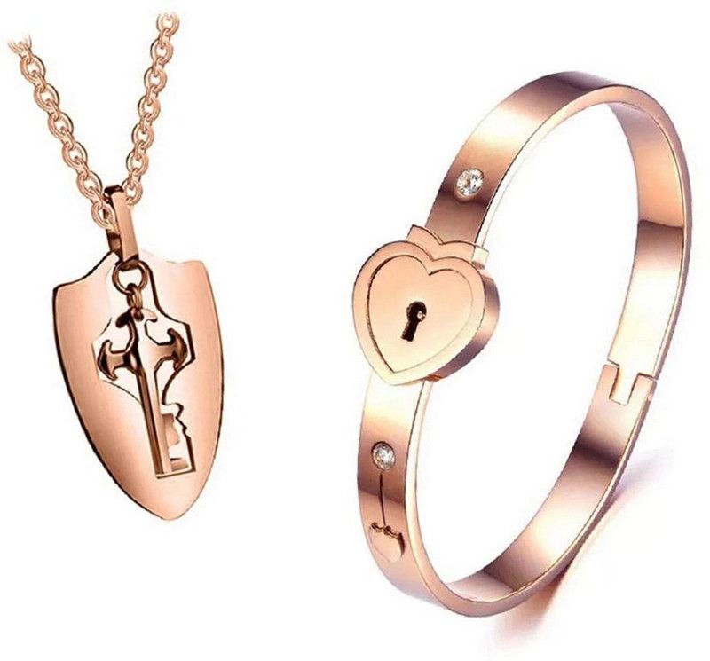 Stainless Steel Titanium Rose Gold Jewel Set  (Pack of 1)