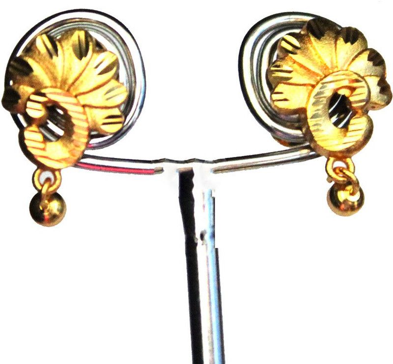 S L GOLD 1 Gram Micro Plated peacock design Earring E24 Copper Stud Earring
