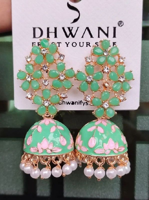 Meenakari Earrings Alloy Jhumki Earring