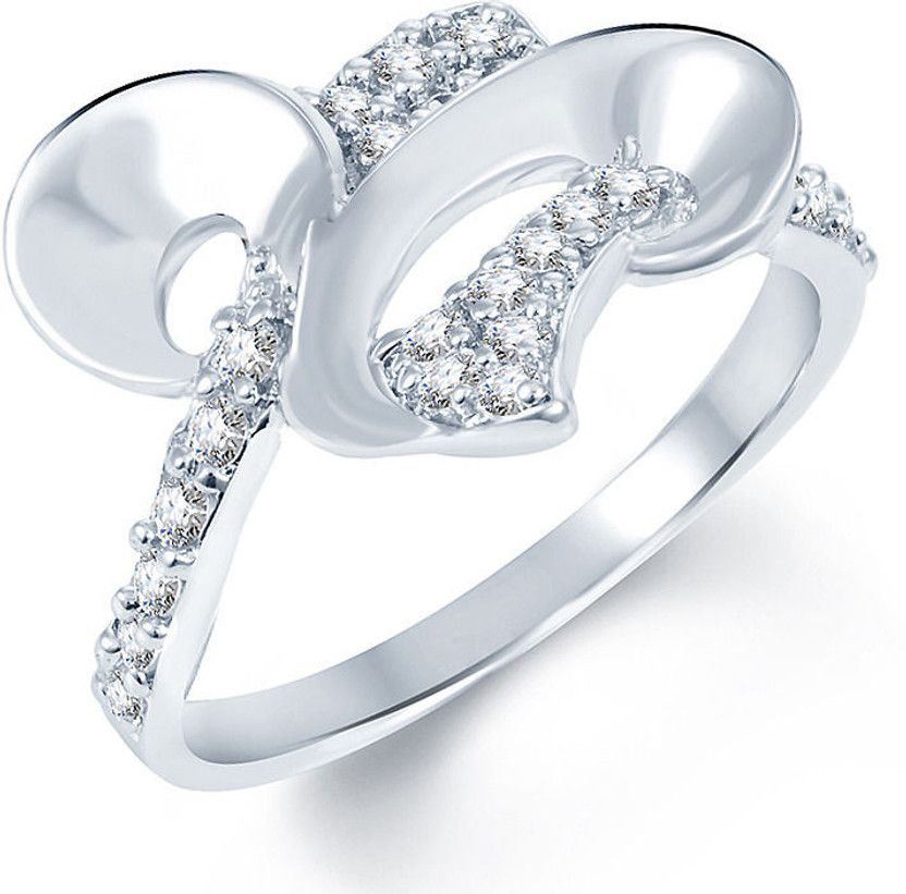 Fancy Alloy Cubic Zirconia Rhodium Plated Ring